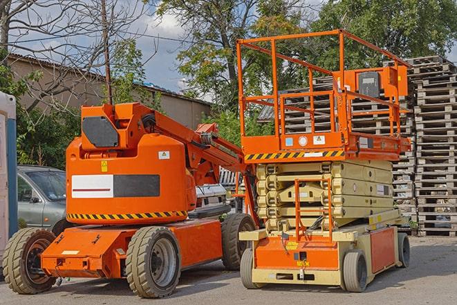 warehouse forklift in action during inventory management in Eagle